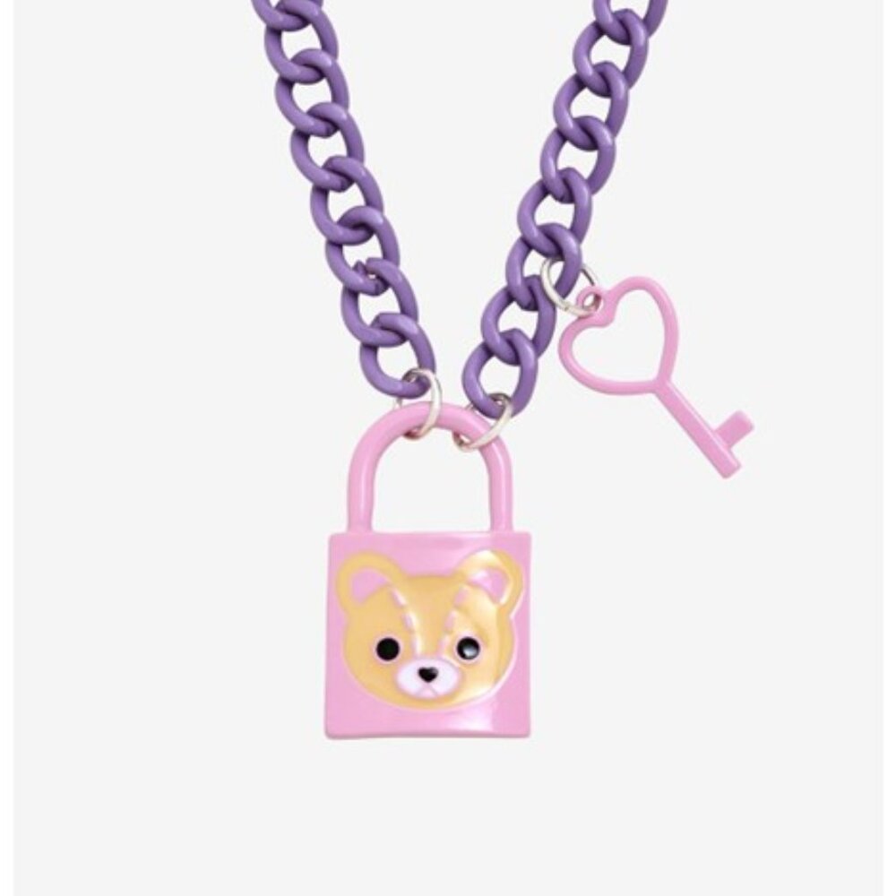 *NWOT* Hot Topic Teddy Bear Padlock Necklace